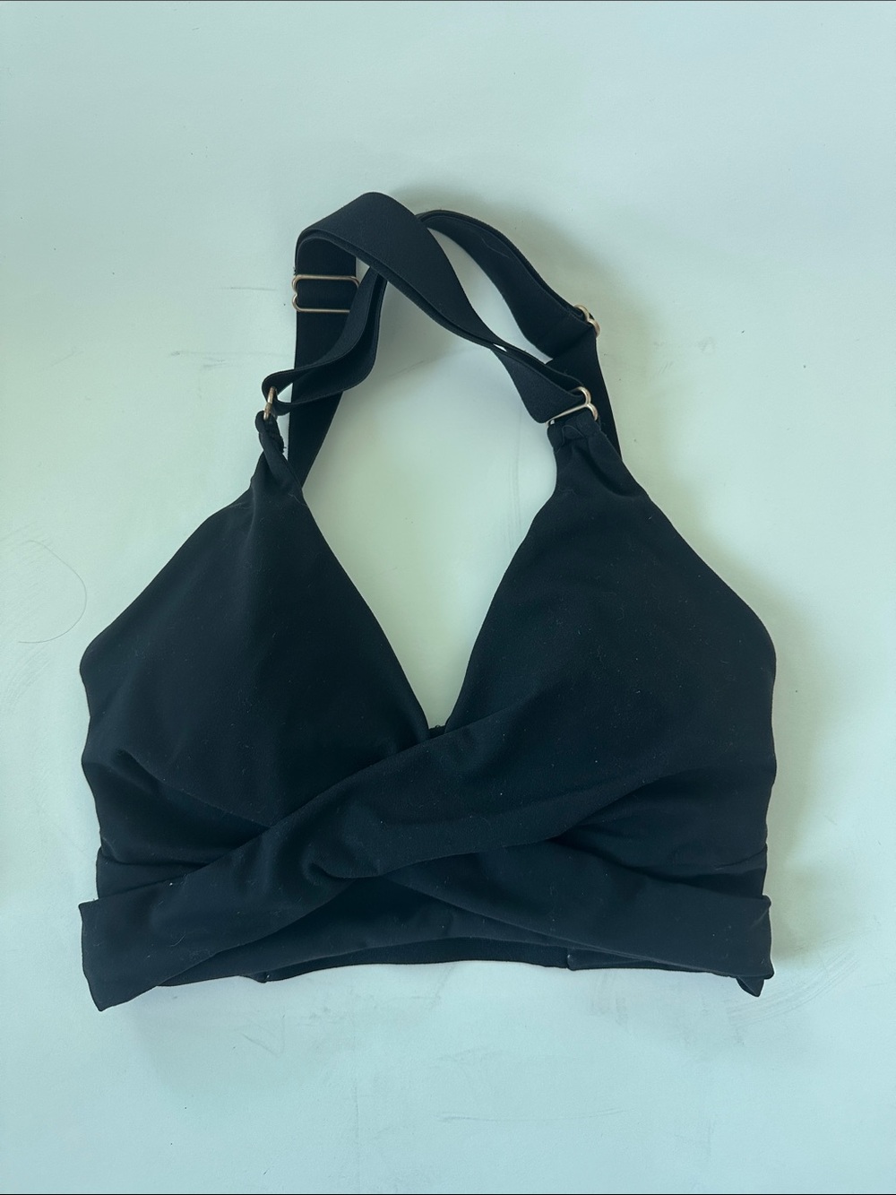 BuffBunny Black Twist-Front Adjustable Sports Bralette